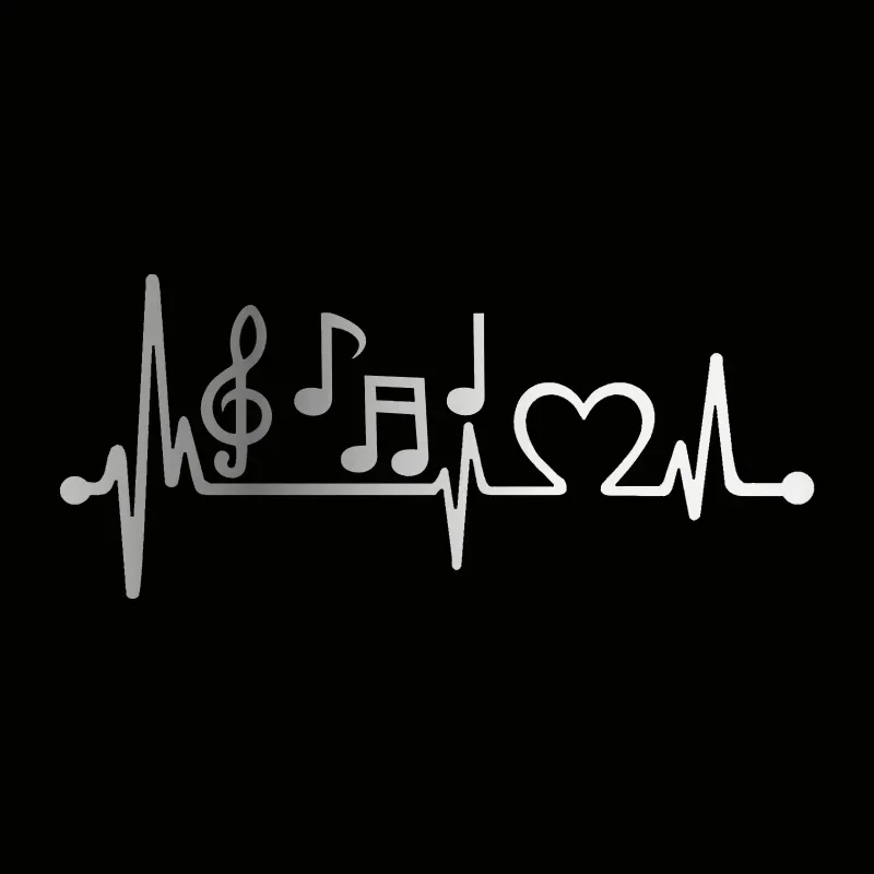 

Car self-adhesive stickers, musical notes, heartbeat, fun car style vinyl stickers 21.5 * 8.3c'cm