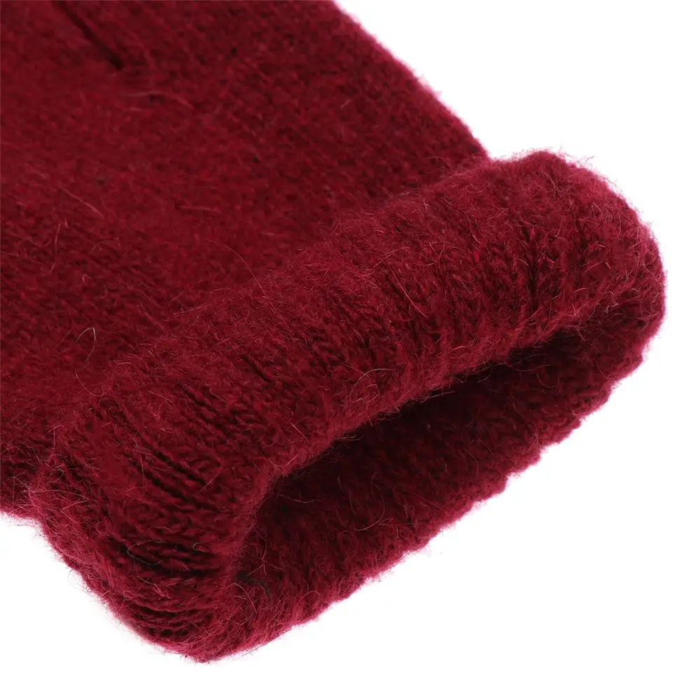 Women Men Cashmere Elastic Mittens Full Finger Gloves Warm Thick Winter Gloves