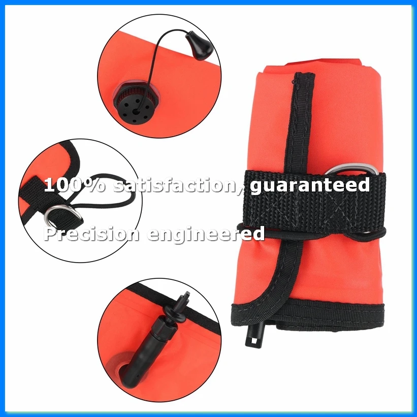 1M Scuba Diving Marker Buoy SMB Signal Tube Safety Visibility Float Signal Tube,Red-A49I