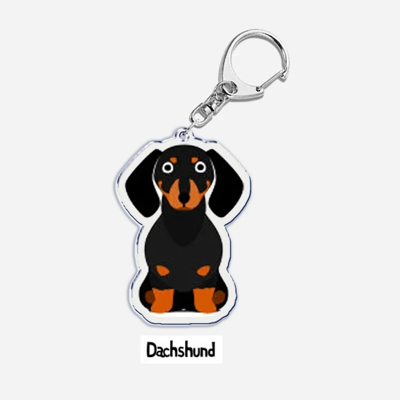 Dog Beagle Bulldog Papillon Dachshund Key Chain Keychains Ring for Accessories Bag Pendant Keyring Jewelry Pet Souvenir Pet Gift