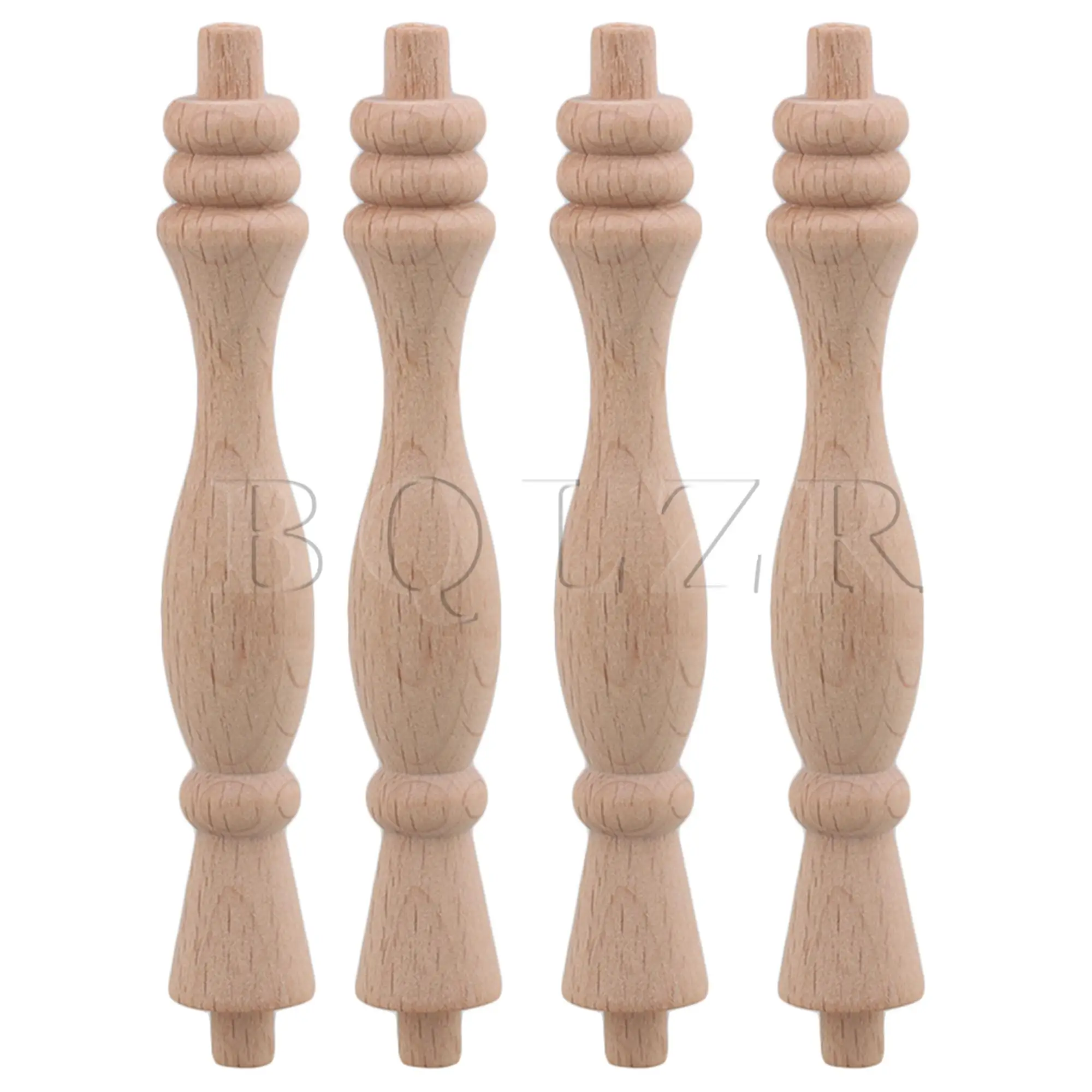 

BQLZR 4 X Vintage Style Unfinished Wood Natural Cutout Wooden Spindle H88/H87/H86