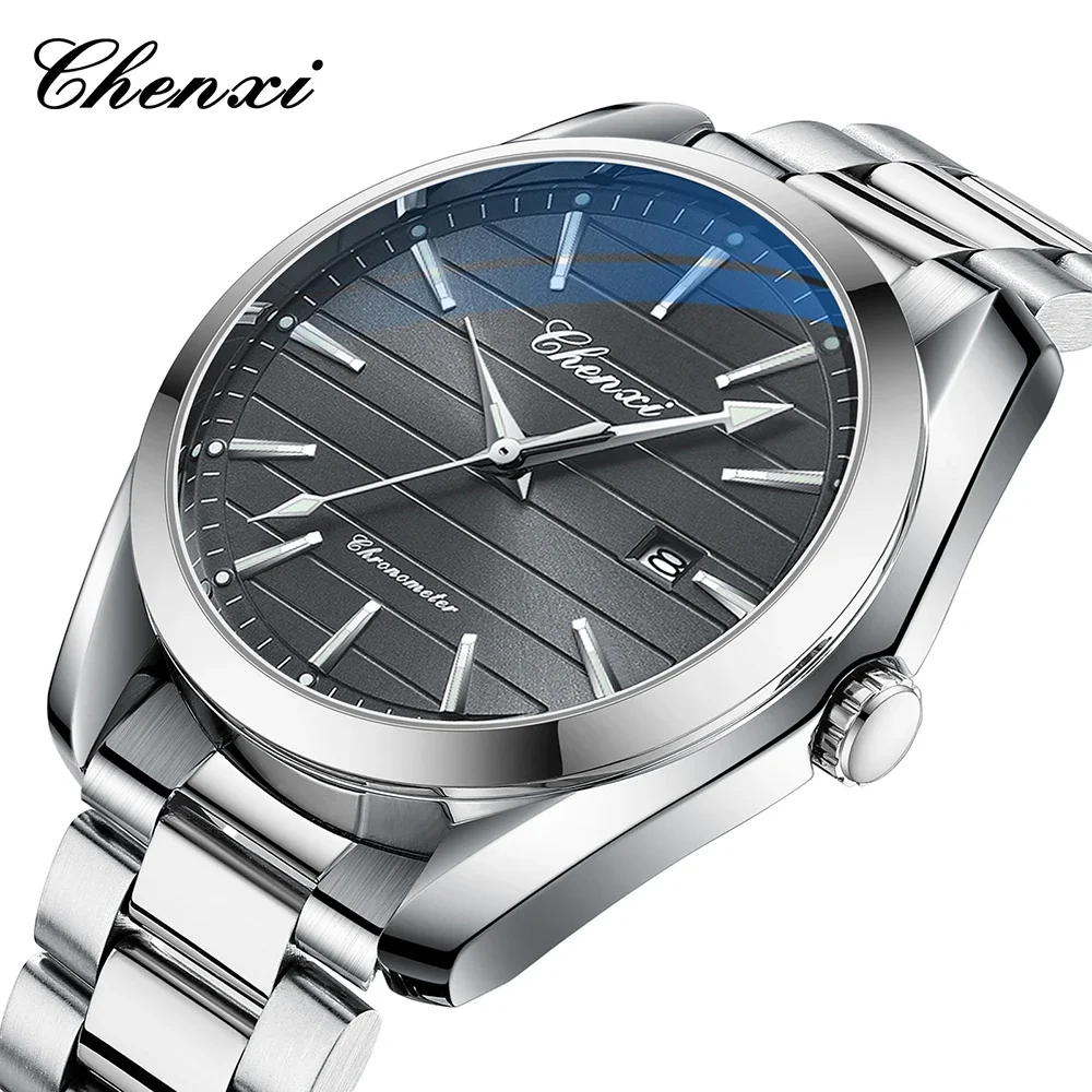 CHENXI Orologio da uomo NUOVO 2025 Calendario della moda Orologi da lavoro al quarzo Orologio da polso da uomo luminoso impermeabile in acciaio inossidabile