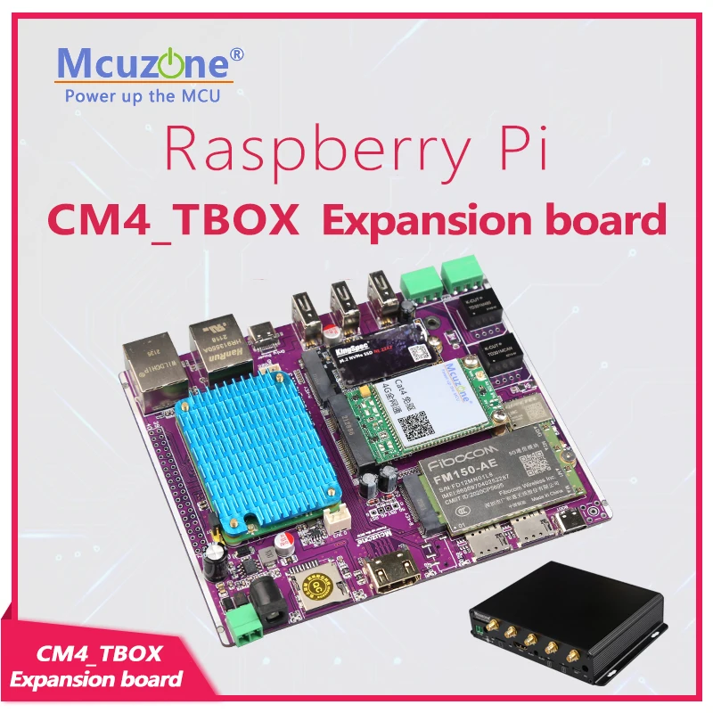 

Raspberry Pi CM4_TBOX Expansion board 5G 4G LTE NVME SSD PCIE M.2 RS485 CAN Industrial level GPS case openMPTCP OPENWRT Ubuntu