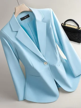 

Fitted long-sleeved one-button suit jacket