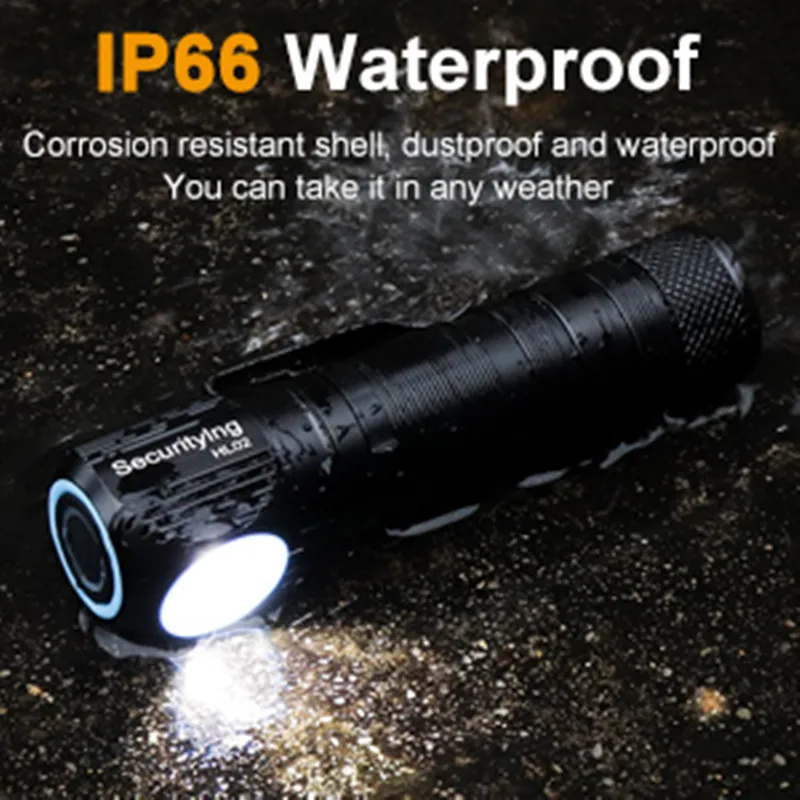 SecurityIng High power Led flashlights Headlight Rechargeable Head Flashlight Headlamp with Magnetic Charge For Fishing Camping