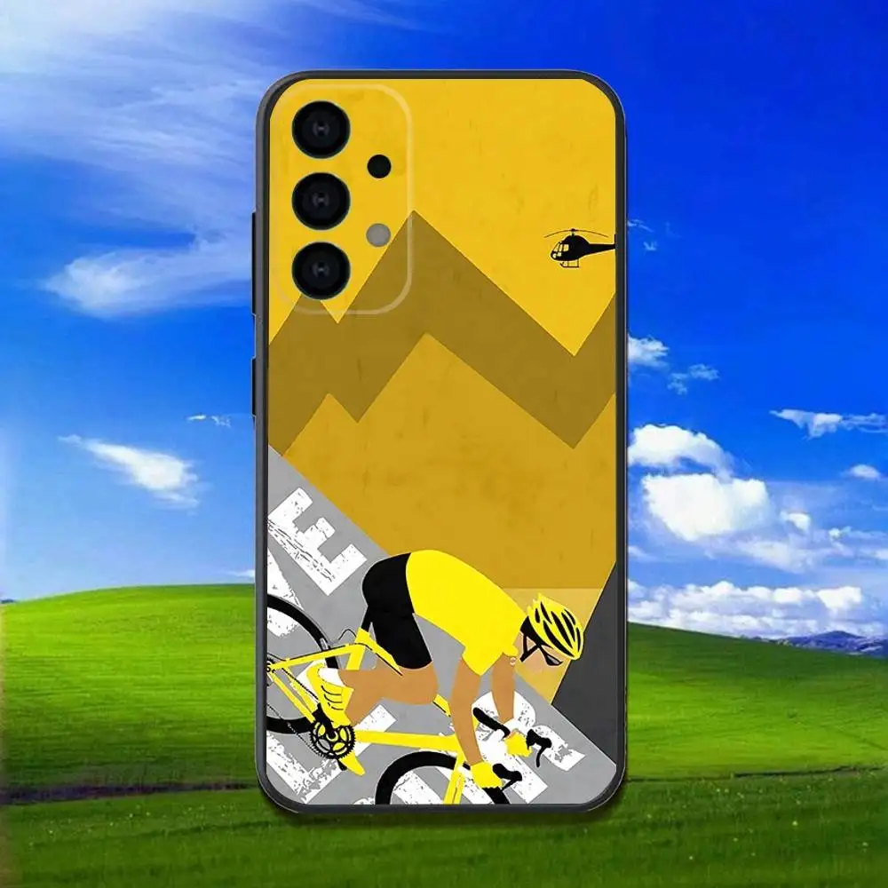 حافظة هاتف لهاتف سامسونج جالاكسي A13، A21s، A22، A31، A32، A52، A53، A71، A80، Bike Tour de France Soft Black Shell #3