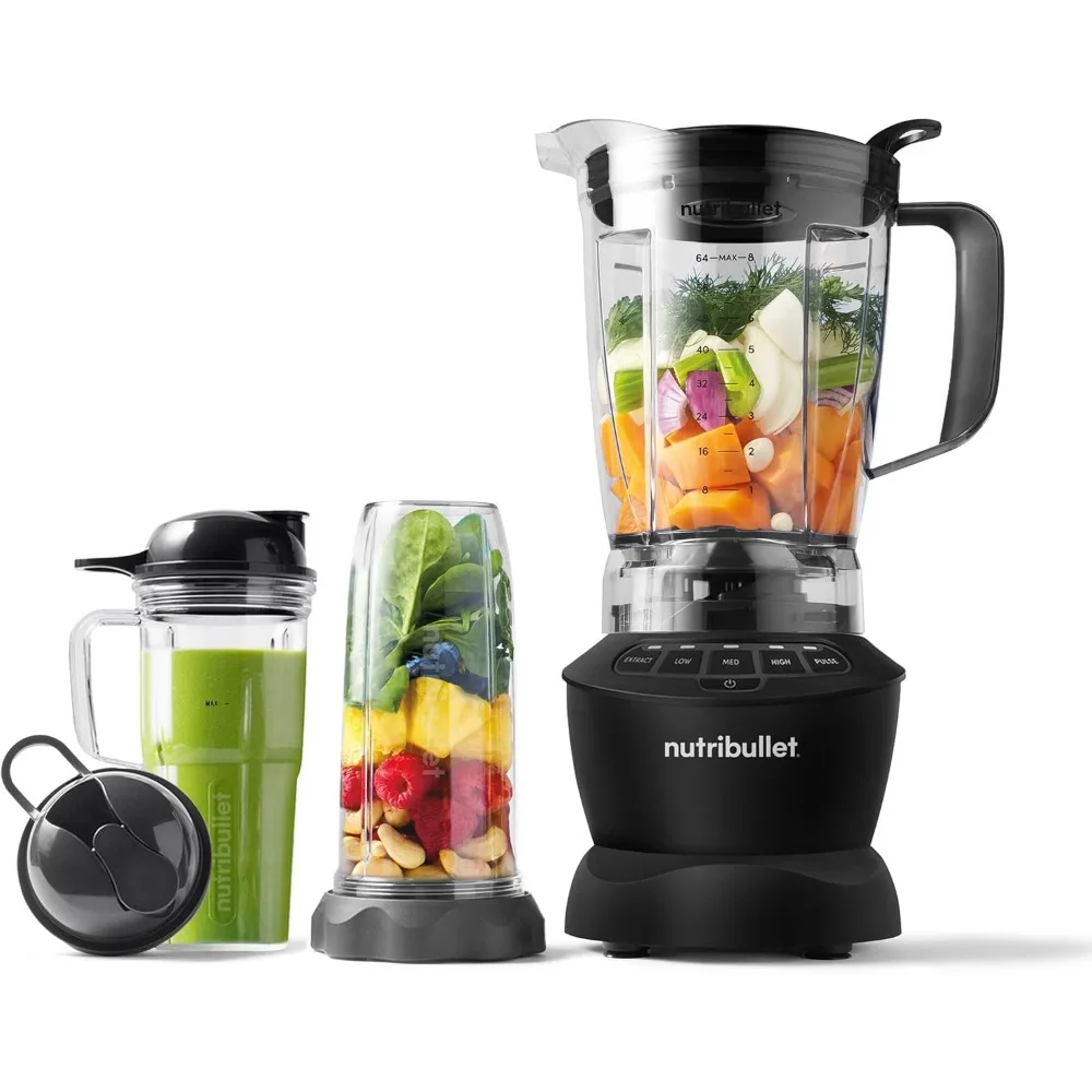 

Full-Size Blender Combo 1200W，Dishwasher Safe，Stainless Steel，64 oz (1.9L) Blender Pitcher with Lid，Matte Black