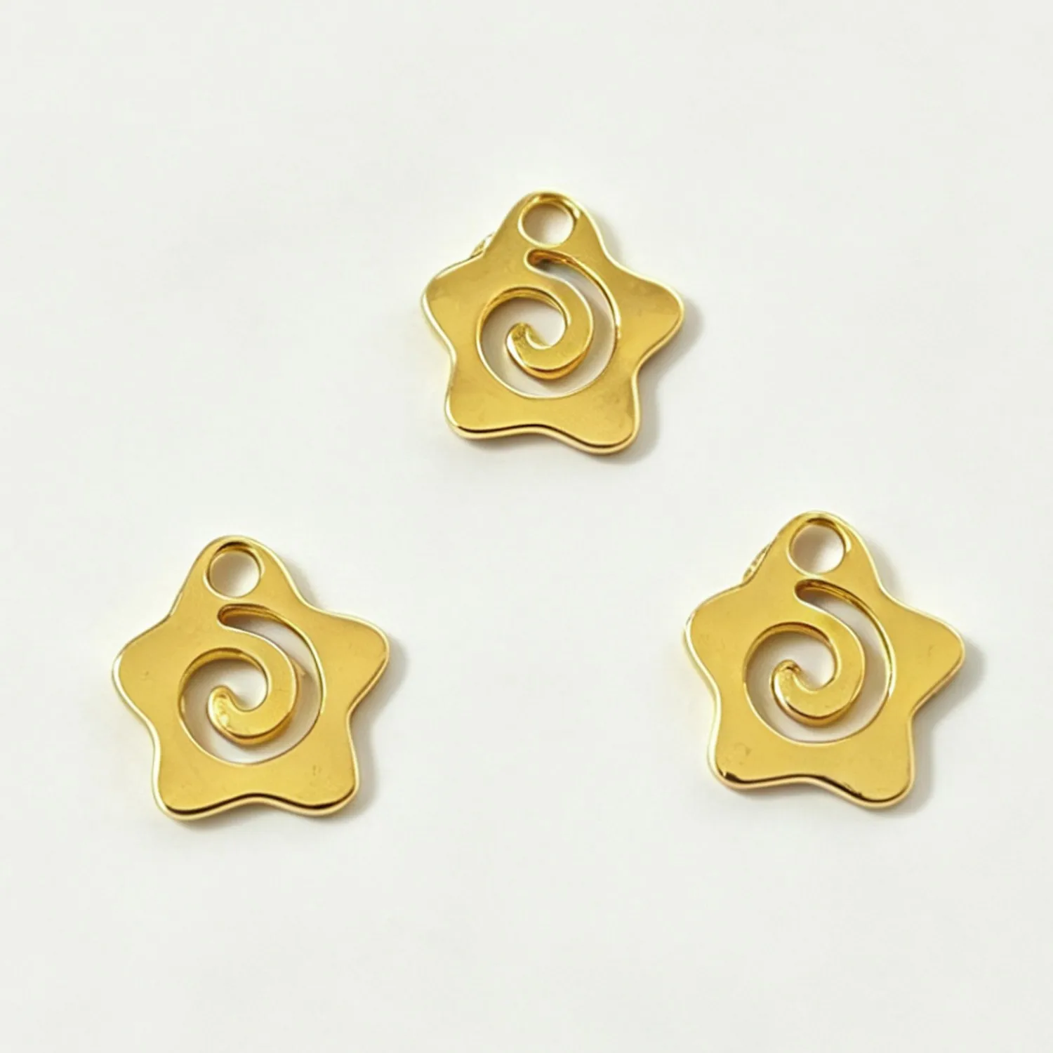 30pcs 14*13mm hole 2.2mm Tibetan silver Gold Tone star swirl charms EF1395