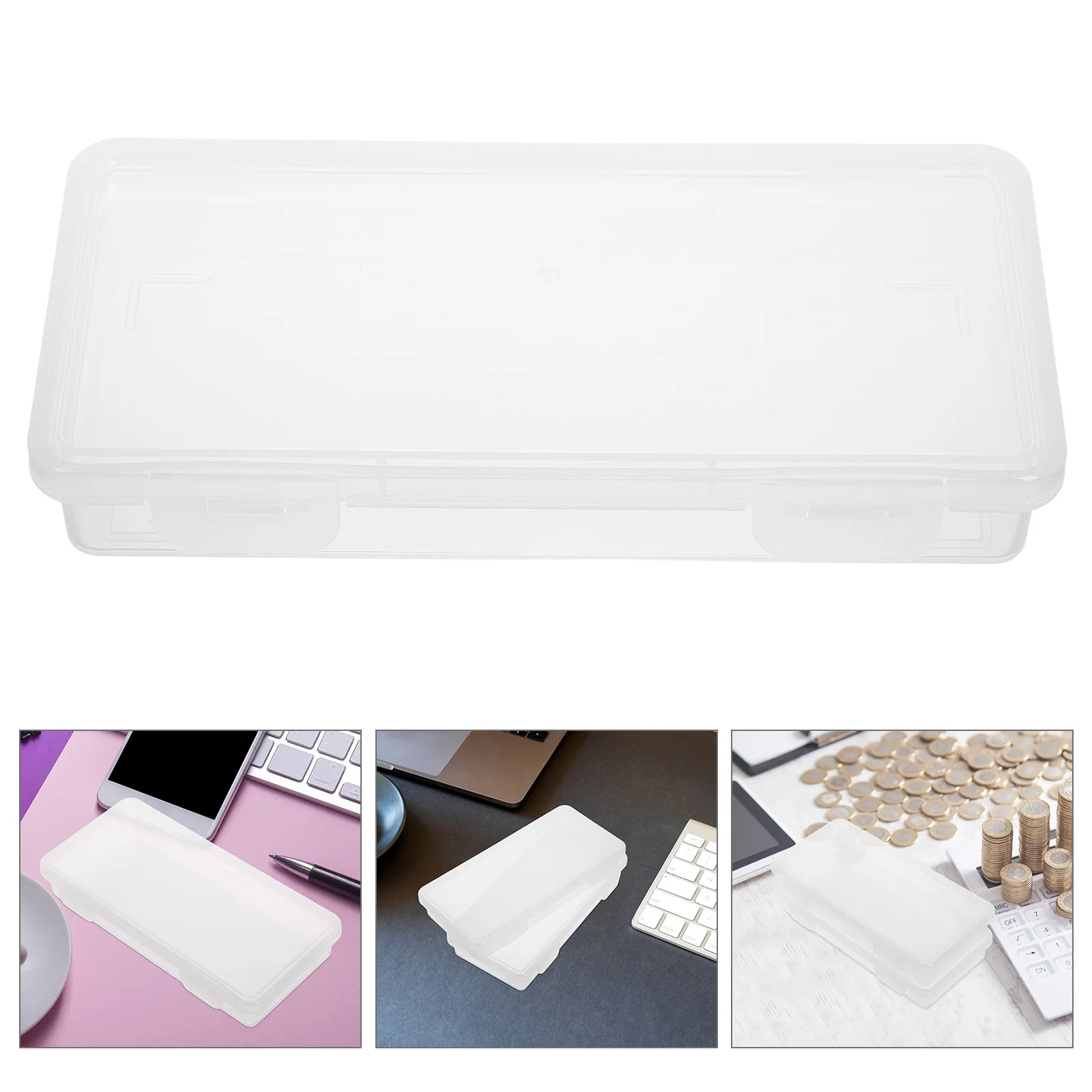 

2pcs Multi-Functional Cash Storage Box For Coins Paper Money Waterproof Material Office Desk Use Portable