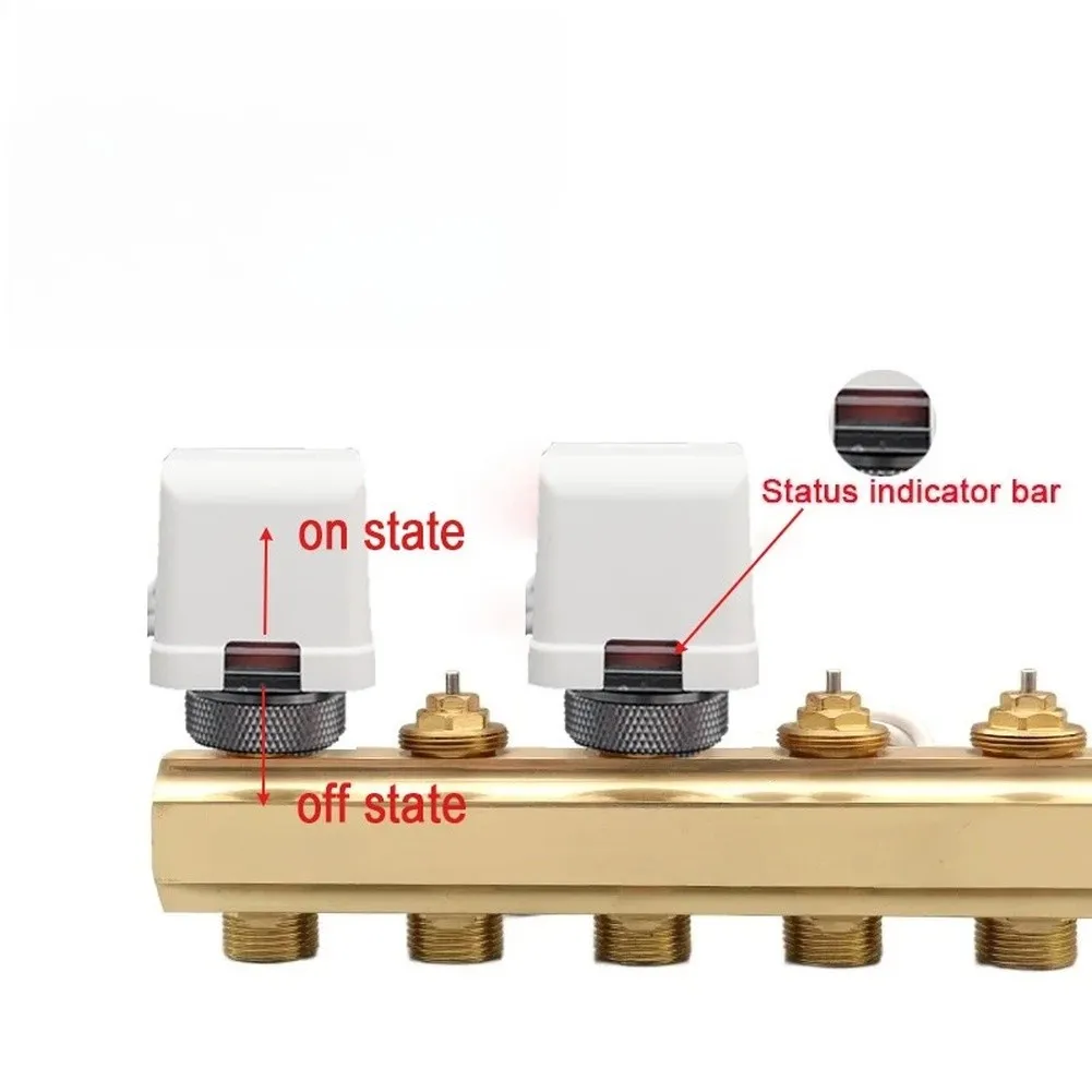 Thermal Actuator for Underfloor Heating Applications Featuring 4-Wire Interface and Normally Closed Safety Mechanism at 230V AC