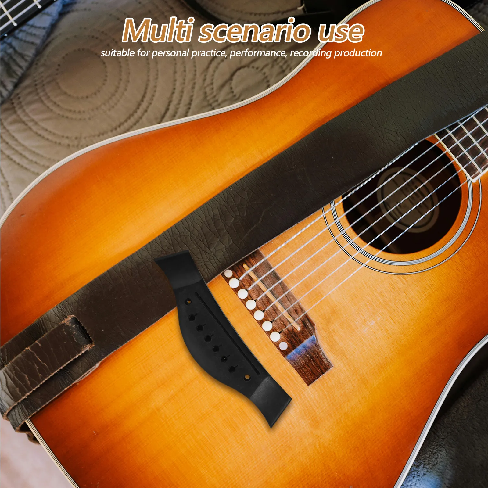 Juego de 4 puentes de guitarra acústica de madera para mejorar el tono, la estabilidad y la duración del sonido, fácil de instalar, repuesto para principiantes y profesionales.