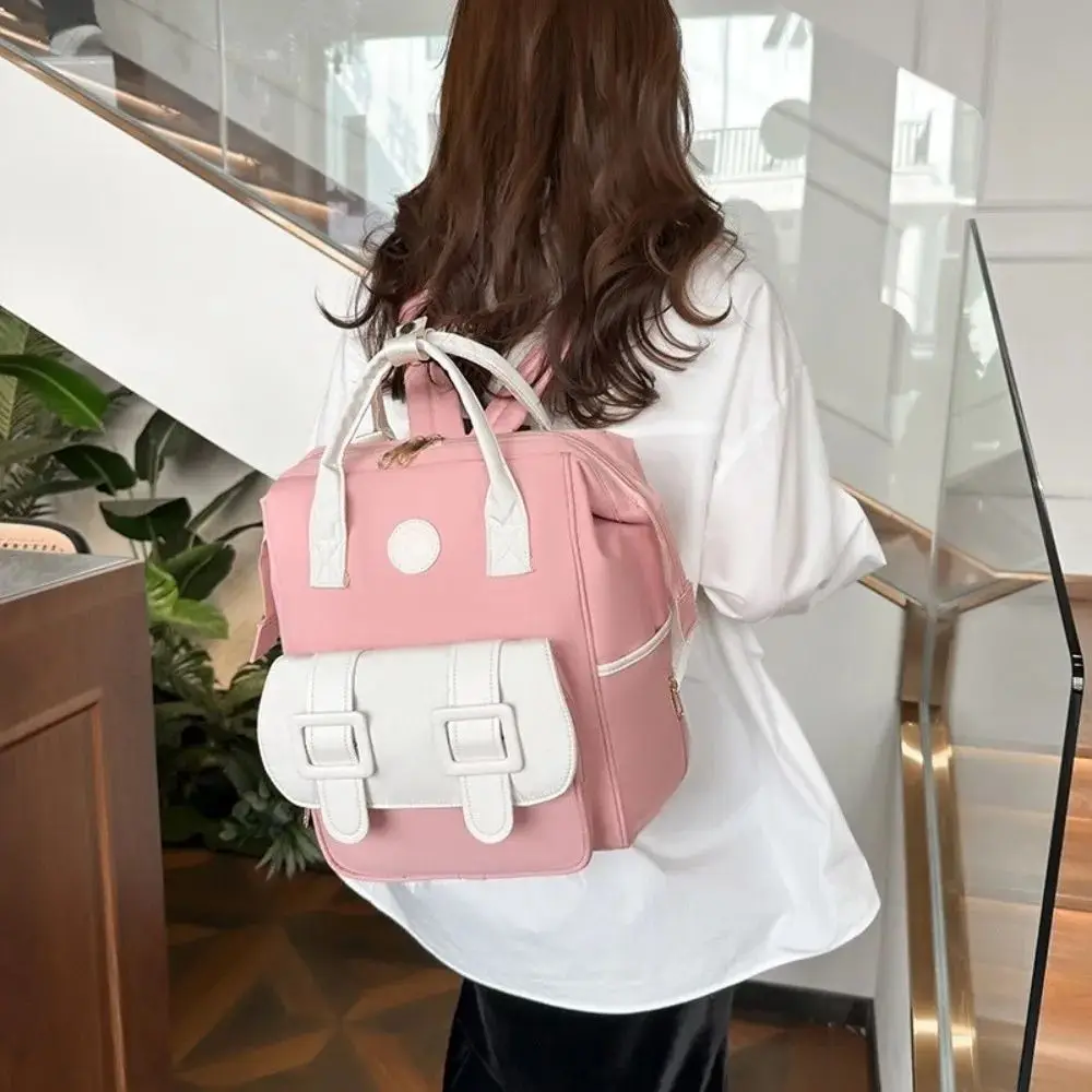 

Модная сумка для подгузников в корейском стиле, водонепроницаемая сумка для беременных большой вместимости, практичный прочный дорожный рюкзак для ухода за ребенком