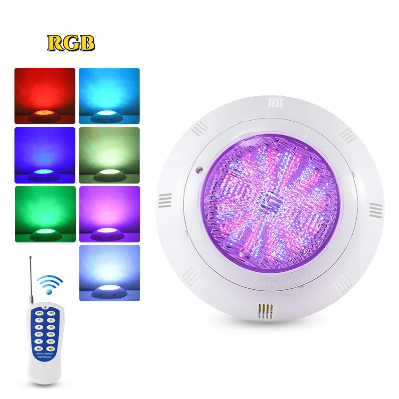 Imagem -02 - Luz de Piscina Ip68 Montada na Parede Ac12v Luz Subaquática Abs Luz de Paisagem Externa Cor Rgb Controle Remoto 18w24w Iluminação Externa