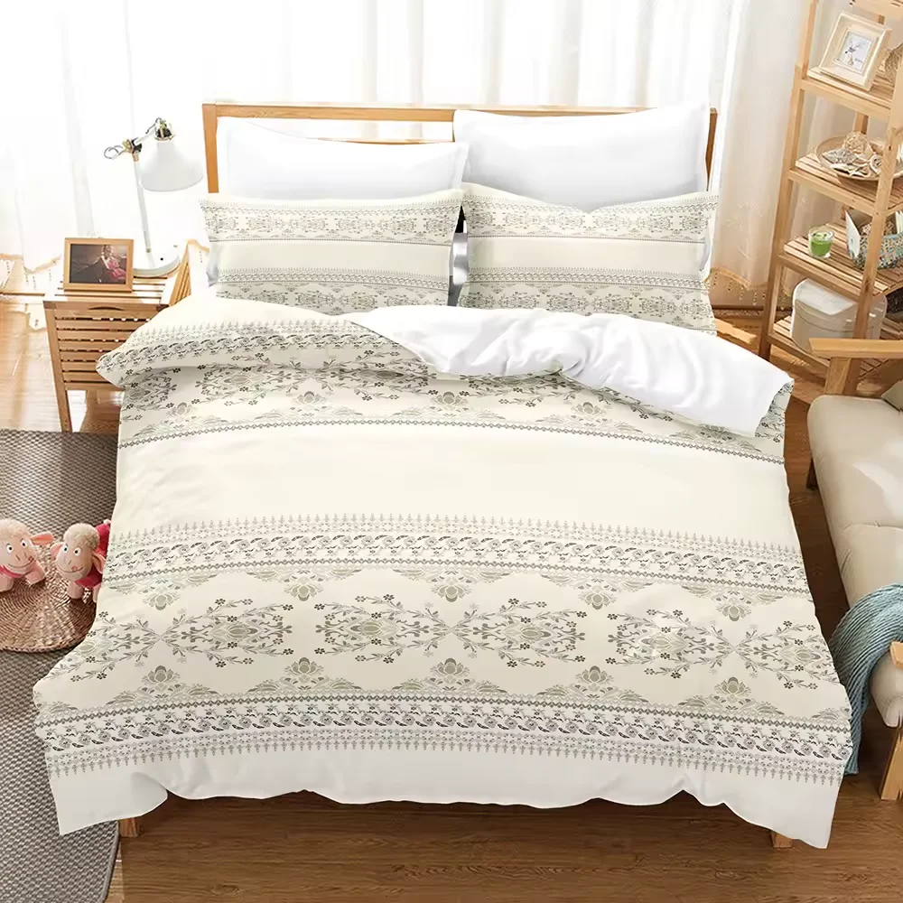 3Pcs bedding set Fresh patterns Single Twin Queen Size  With 2Pillowcases 50x75cm Single Twin Queen Size  Bedding accessories