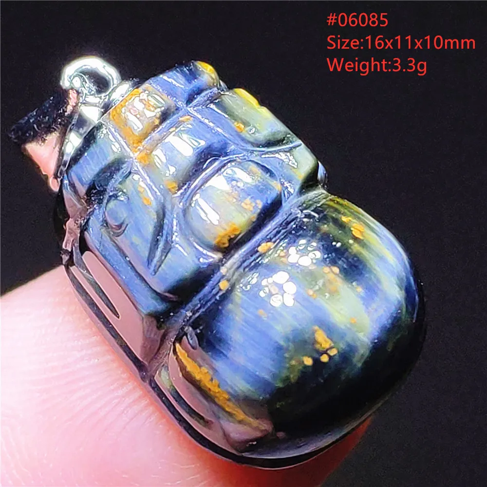 Natural Blue Pietersite Pi Xiu Pendant Jewelry Yellow Petersite Gemstone Chatoyant Necklace Cat Eye For Women Men Namibia AAAAAA