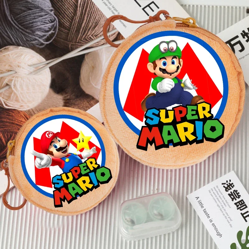 Super Mario Wallet Oranges Cartoon Prints Wallet Round Mini Storage Bag Fashion Cute Coin Purses Cartoons Three-dimensional Bags