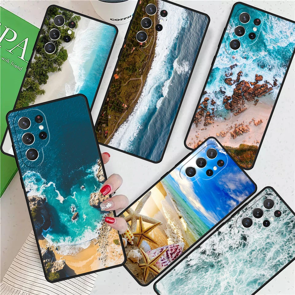 The Sea Waves Beach For Samsung Galaxy S24 Ultra S21 S22 S8 S9 S10 5G Note 10 20 Plus FE S23 Phone case Cover Coque