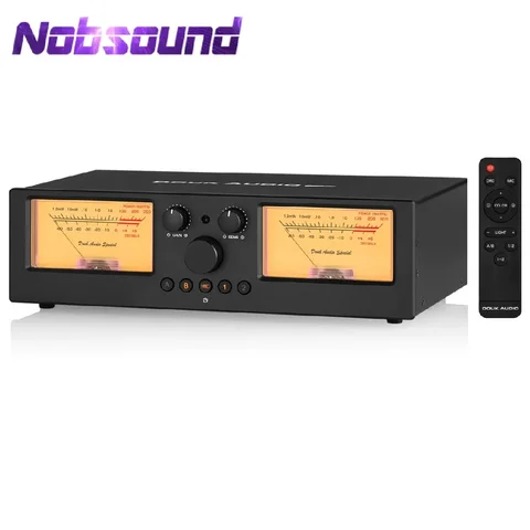 Amplificador/seletor de alto-falante Nobsound VU3PRO com caixa de comutação VU Meter 2-IN-2-OUT