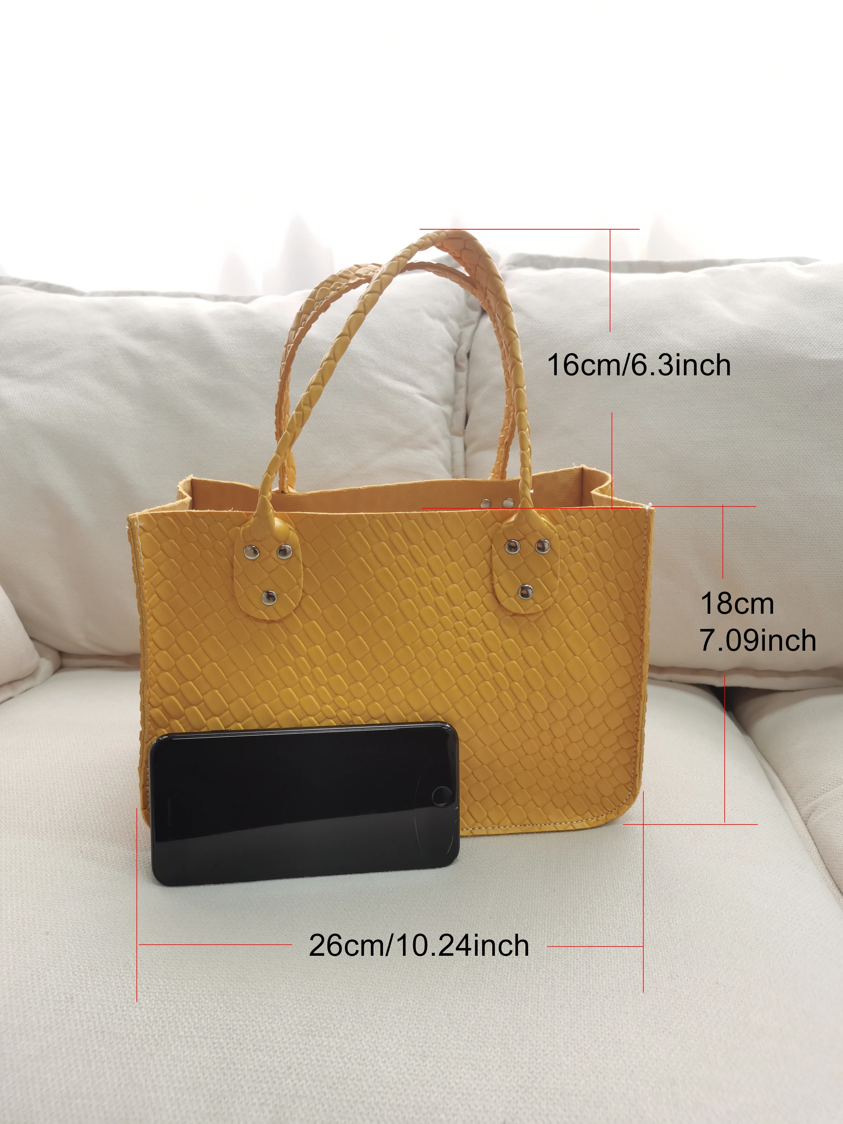 New Arrivals Small Black or Yellow Color PU Leather Bag Women Handbag