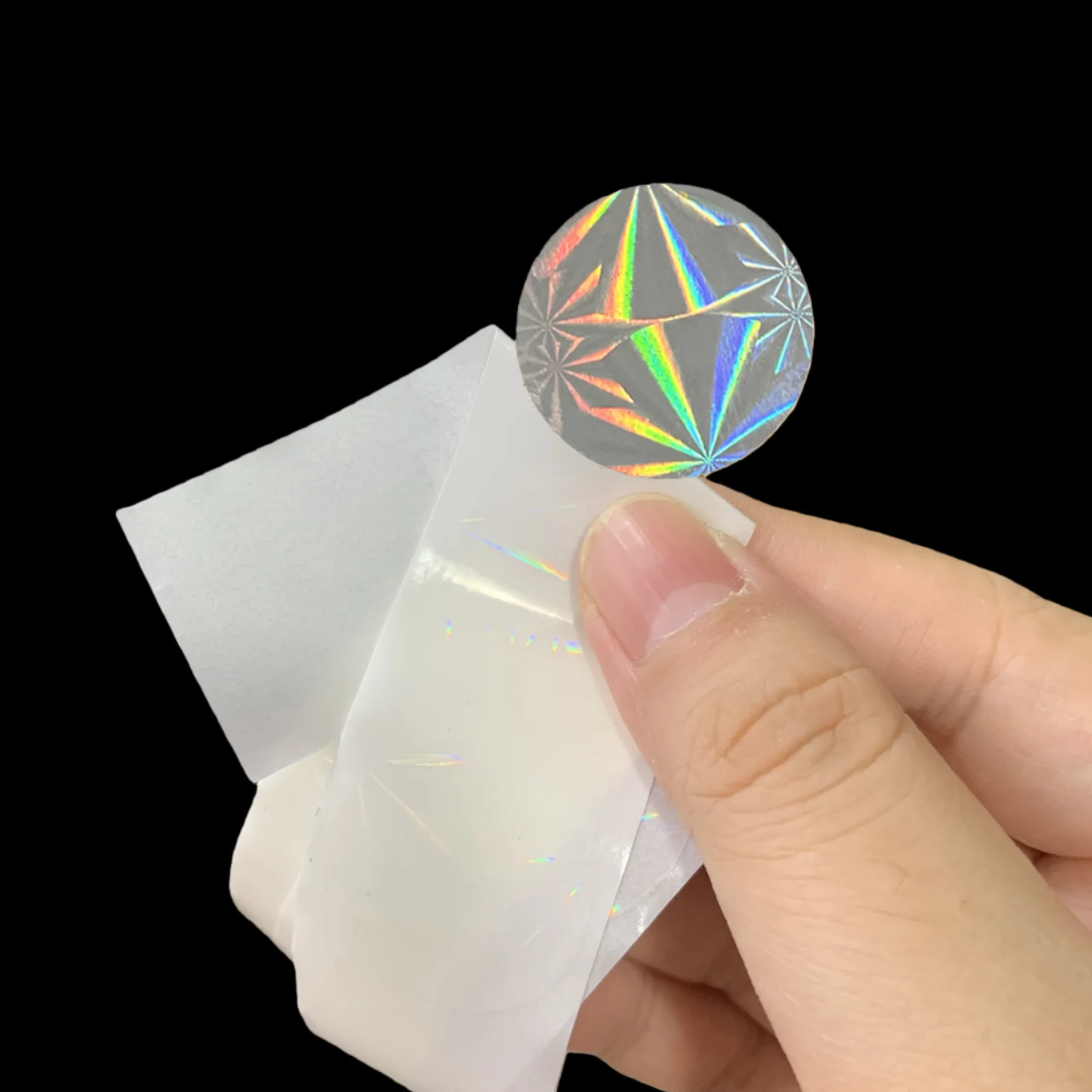 500/1000 Stück transparente Laser-Schneeflockenfolie, selbstklebende Siegel, Aufkleber für Geschenkbox, Paketversiegelung, Hochzeitsfeier-Einladung – Detail 5