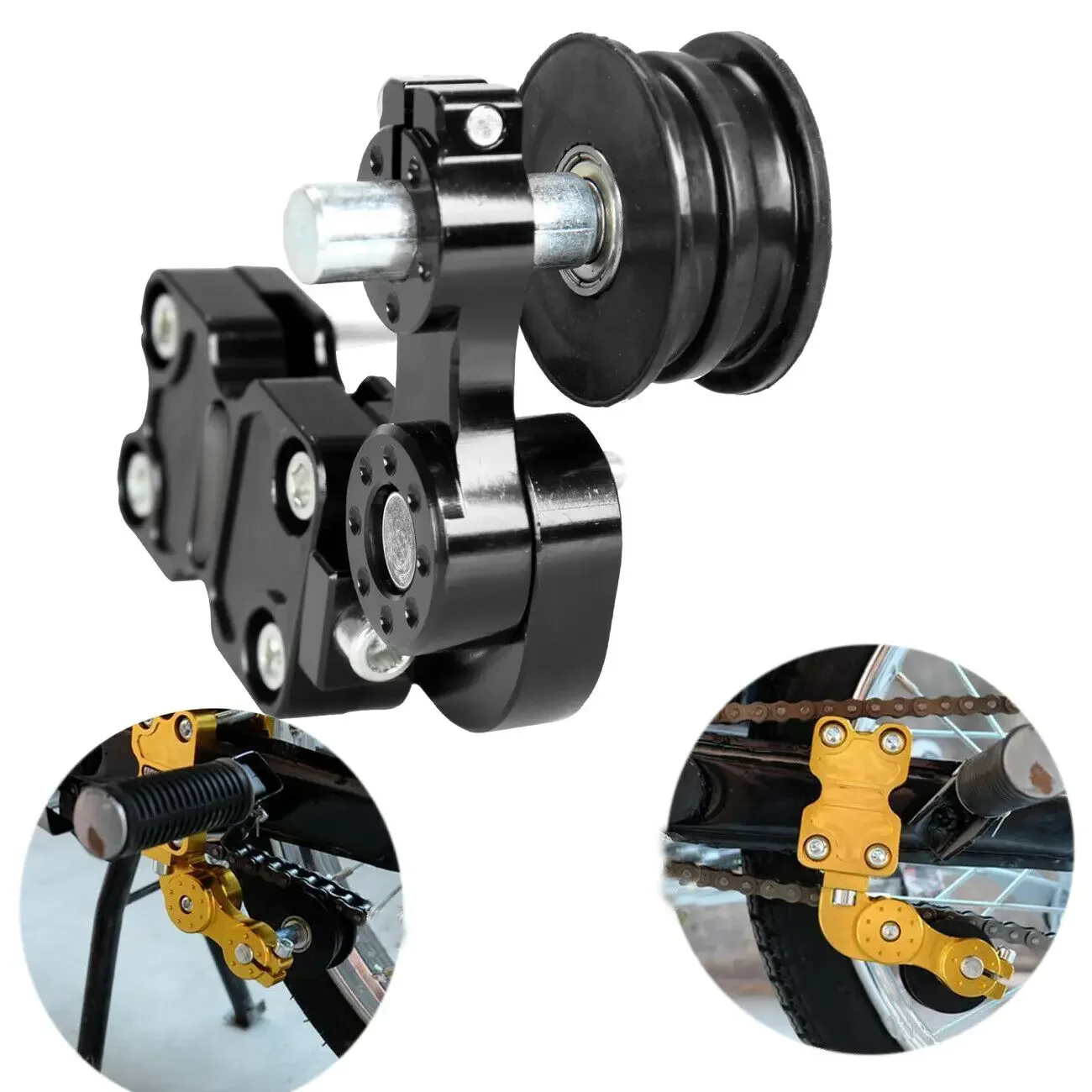 

Universal Aluminum Black Motorcycle Chain Adjuster Chain Tensioner Roller Tools For Motorcycle /Chopper ATV/Dirt Bike