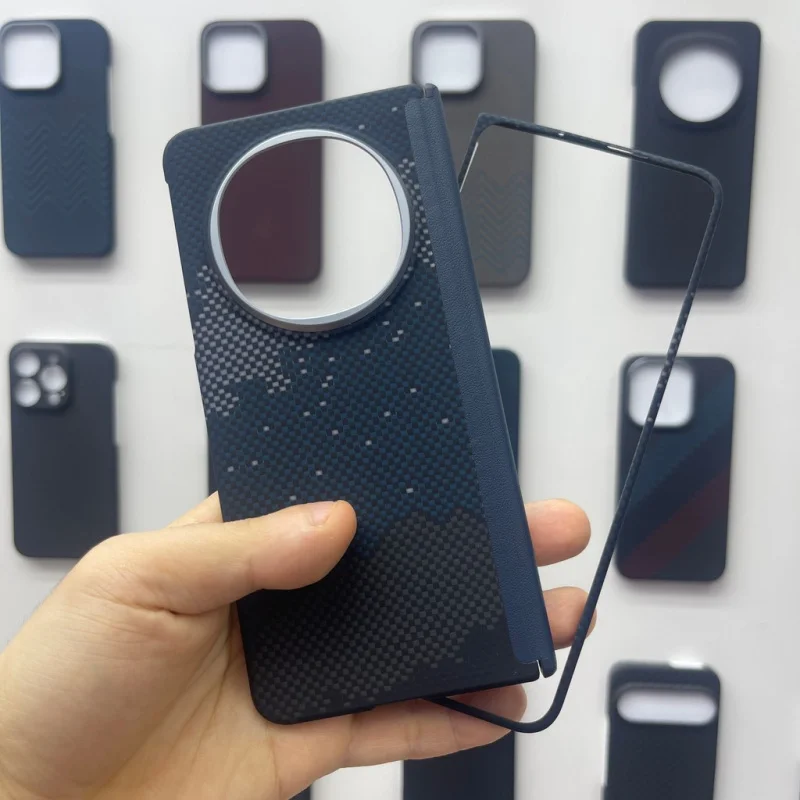 

Для Oppo Find N5 ультратонкий жесткий чехол из арамидного волокна с магнитной осевой застежкой