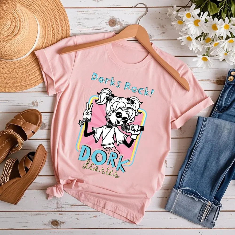 Dorks Rock! Dork Diaries Women T Shirt World Book Day Protagonist Writers Books Tee Tops Creativity Short-sleev Cotton Tops