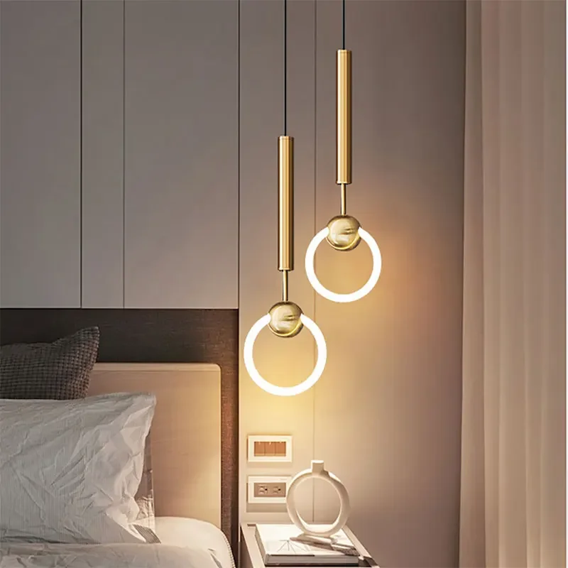 Modern Luxury Led Pendant Lights Nordic Minimalist Hanging Lamp For Bedside Dining Room Kitchen Island Chandelier Decor Fixtures