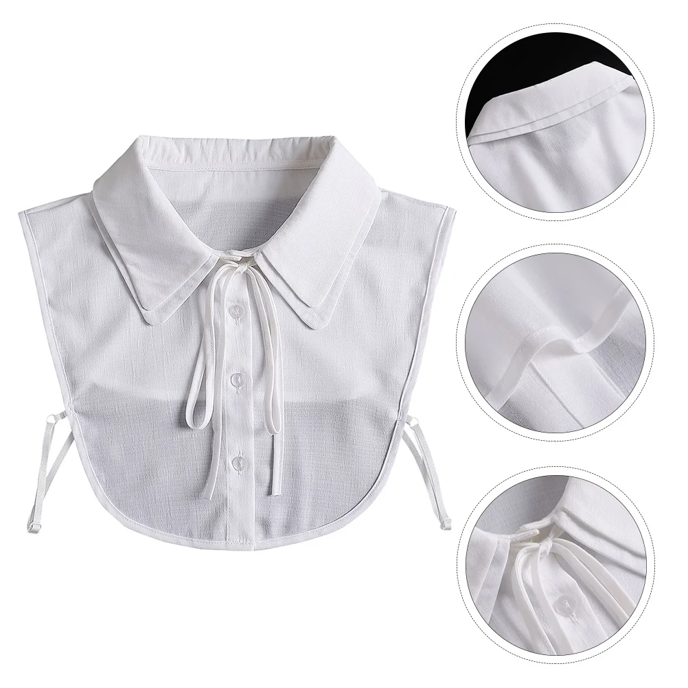 1 قطعة المرأة وهمية طوق قميص أبيض أنيق الشيفون كاذبة طوق الملابس التبعي المألوف الملابس الزخرفية لهجة #5