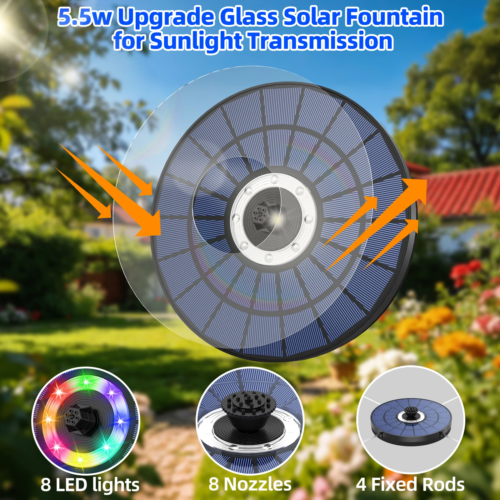 Fontanna solarna 5.5W ze świat – Outdoor Lighting Battery Powered recenzja i cena