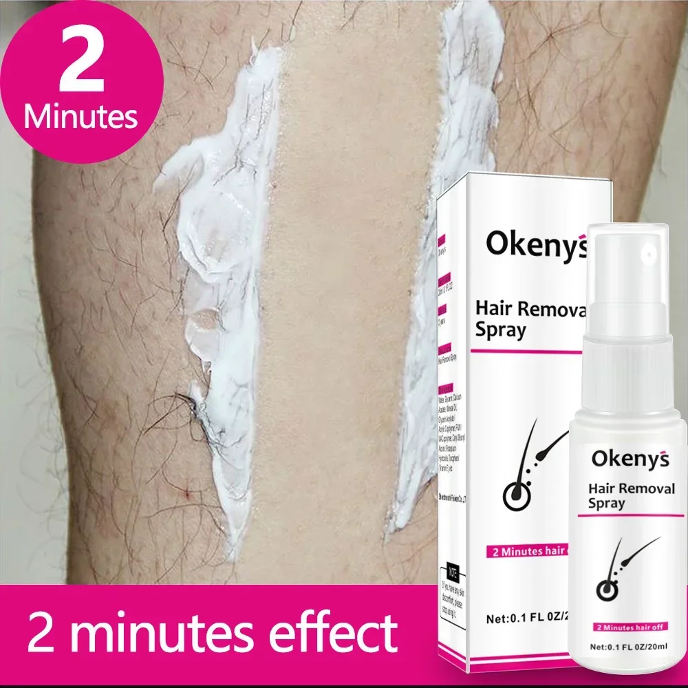 2 Minutes Fast Hair Removal Spray Painless Hair Growth Inhibitor Leg Arm Armpit Permanent Depilatory for Ladies Men Repair Care