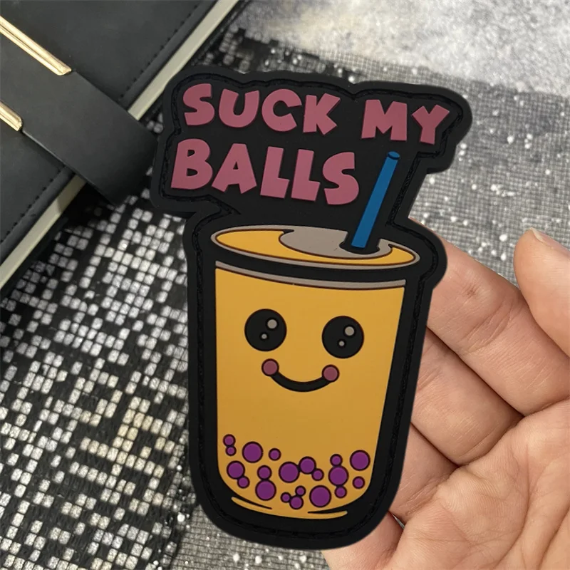 Bolha chá moral pvc tático remendo engraçado bonito braçadeira gancho e laço ao ar livre mochila chapéu colete acessórios adesivos