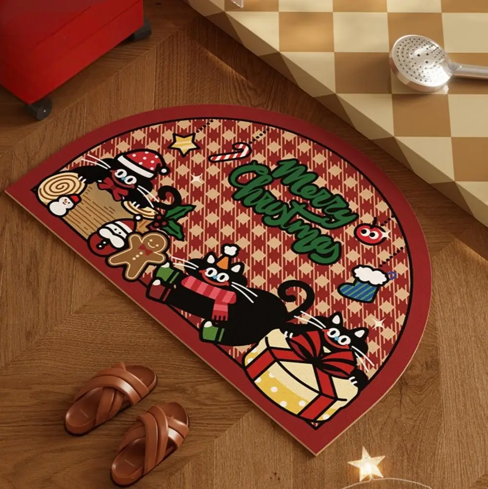

VIKAMA Рождественская атмосфера декоративный полукруглый ковер ванная комната спальня дверной коврик нескользящий напольный коврик украшение интерьера