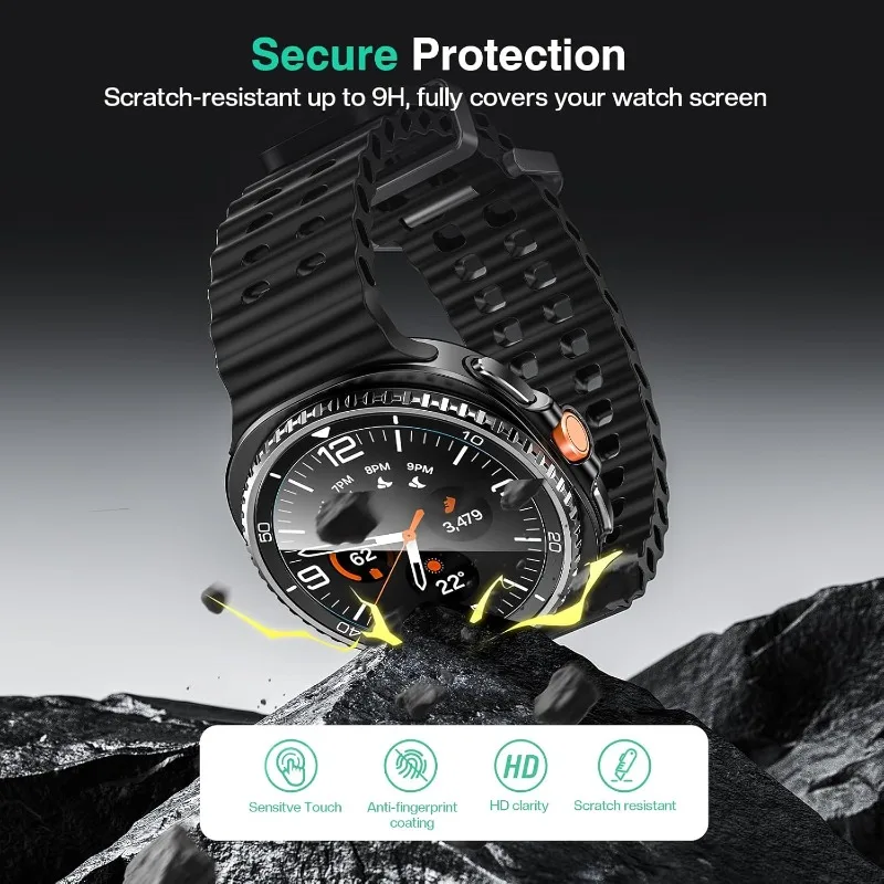 2 шт. закаленное стекло для Samsung Galaxy Watch 8 Classic/8 40 мм 44 мм защитная пленка для экрана от царапин с инструментом, легко устанавливаемый комплект