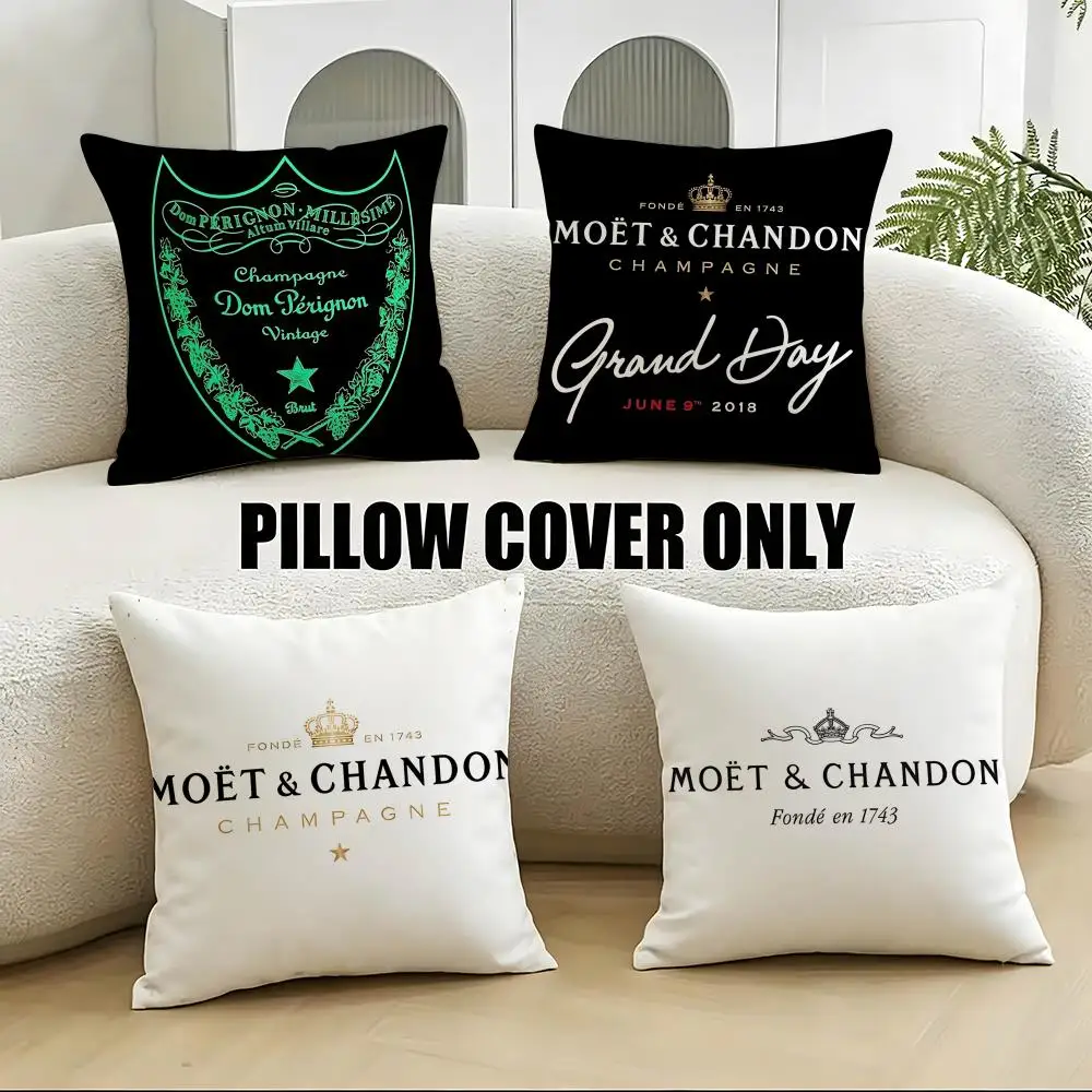 Capa de Almofada Luxuosa M-Moet & ChandonS 4 Peças, Capas de Almofadas Macias de Pelúcia 40x40 45x45 para Sofá e Quarto