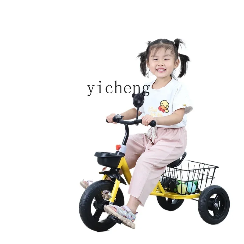 Tqh Children's Three-Wheeled Bicycle 1-6 Years Old Perambulator Baby and Infant Three-Wheeled Hand Push Bicycle