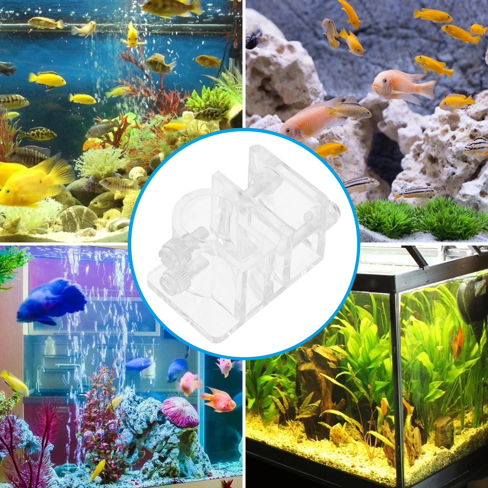 

Acrylic Fish Tank Clips Pipe Holder Fixed Filter Inlet Outlet Easy Install Long Use Pet Fish Aquarium Tools Water Fixing