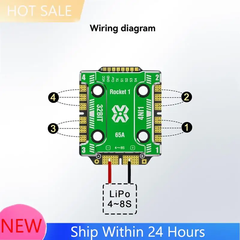 ~ 【EM estoque】 4-em-1 ESC 2065 AM32 32Bit 65A 4-8S Lipo para montagem de 20X20mm, inclui dissipador de calor de liga de alumínio para drone RC FPV