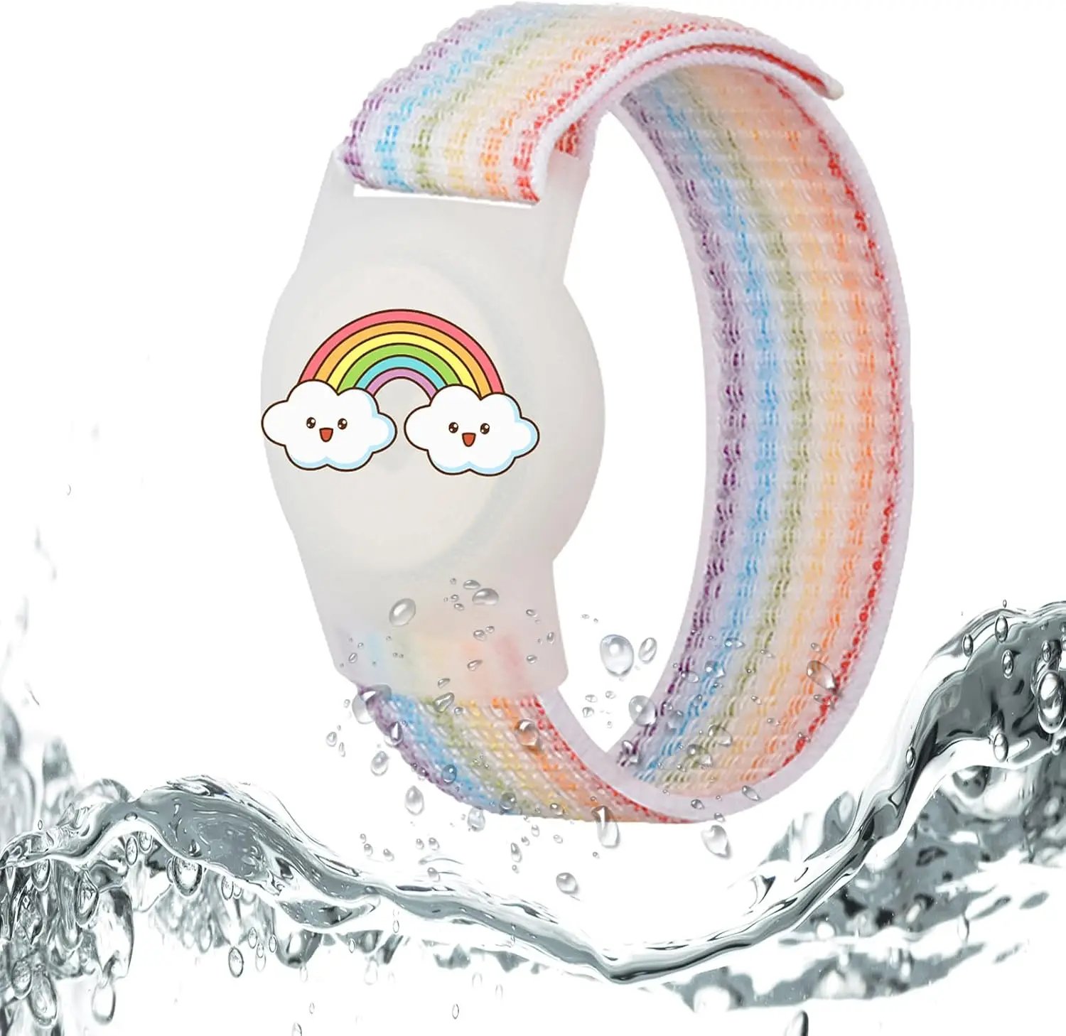 AirTag-Armband für Kinder, Wasserdichter Niedlicher Cartoon-AirTag-Halter für Kinder mit Vollständigem Schutzdesign und Verstecktem Silikon-Armband