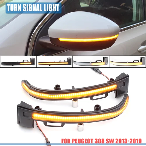 Imagen 2 del producto Para Peugeot 308 T9 308 SW II Mk2 LED secuencial espejo lateral señal de giro indicador intermitente dinámico lámparas de estilo de coche moderno