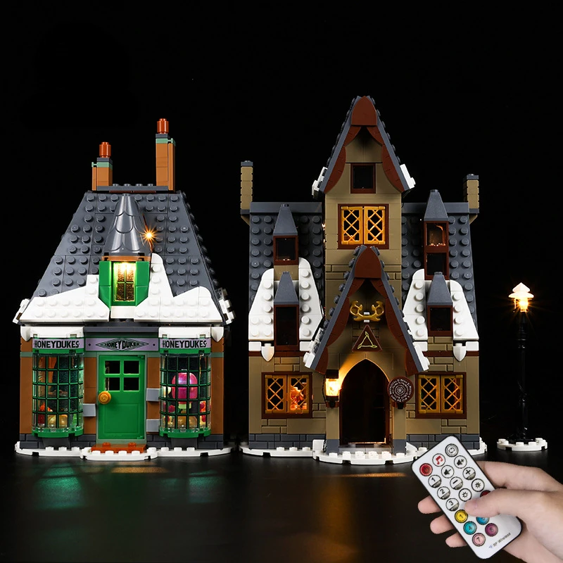 Brak klocków lampa oświetleniowa dla wieoski Hogsmeade Visit 76388 DIY zabawki tylko na prezent zestaw oświetleniowy