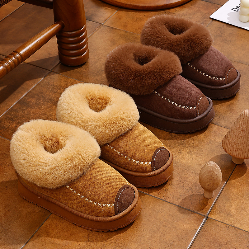  Winter Warm Plush Slippers for Women, Faux Fur Lined Indoor Outdoor Slippers with Non-Slip Sole, Cozy Memory Foam House Shoes 