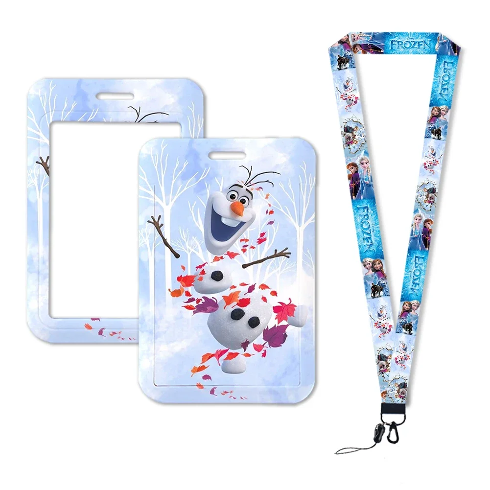 Porte-badge pour cartes de crédit Disney Frozen, couverture de carte de crédit, laissez-passer, breloque pour téléphone portable, sangles de cou, accessoires, cadeaux, HTML, JOID