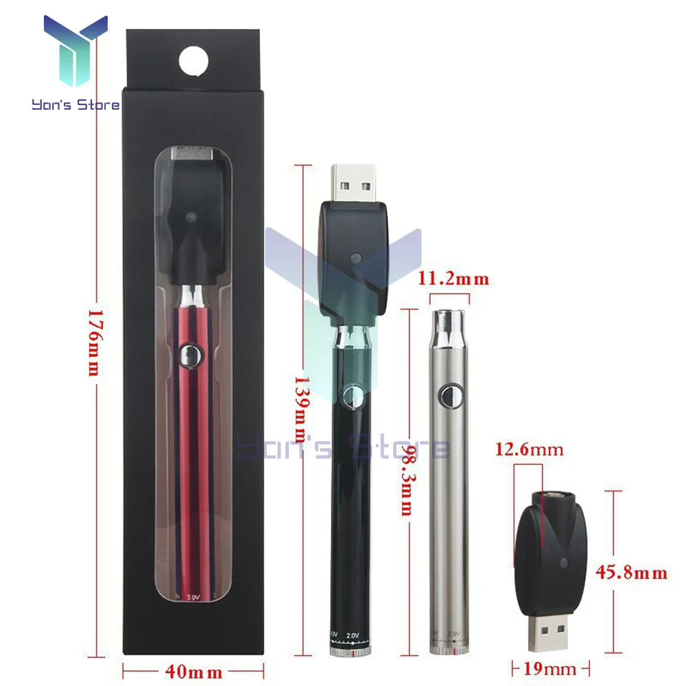 قلم بطارية 1 * 350CBD 350 مللي أمبير/ساعة مجموعة بطارية زر لحام على شكل حديد أجهزة تسخين تركيبات عدة تدفئة 2.5 فولت-4 فولت