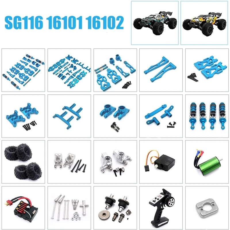

Улучшенные металлические запасные части для радиоуправляемых машин SCY 16101 PRO 16102 PRO SG116 MAX PRO, масштаб 1:16, синий, 4WD, приводной вал, оригинальные аксессуары