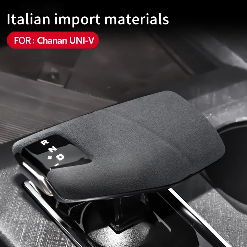 

For Changan UNIV 2022 2023 2024 Car Gear Lever Stick Shift Shifter Handle Cover Car Trim Interior Alcantara Leather Sheath Shell