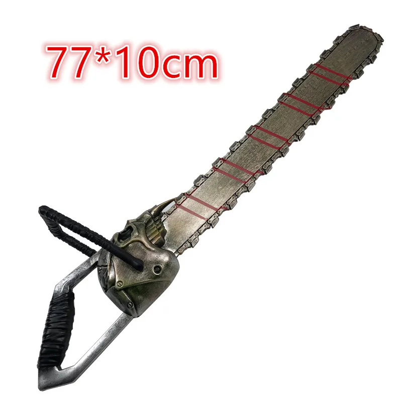 Cosplay 1:1 Scary s Halloween Prop Surprise Scary Saws Movie Role Play Safety PU Model Carnival Weapon Prop Gift 77cm