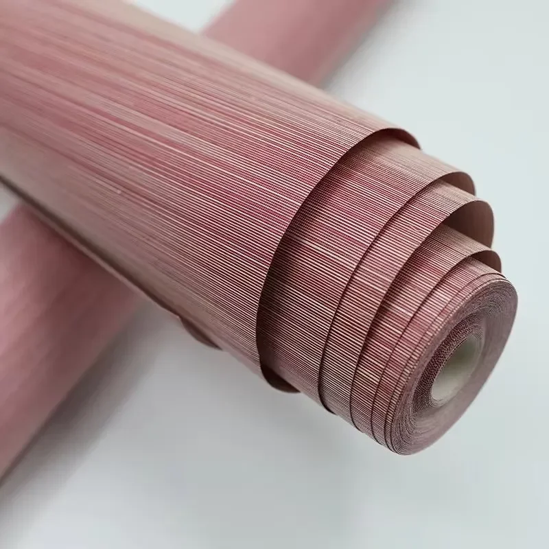 New Design Natural Material Wallpaper Rose Pink Abaca Wallcovering Sisal Jute Raw Hemp for Interior Wall Decoration