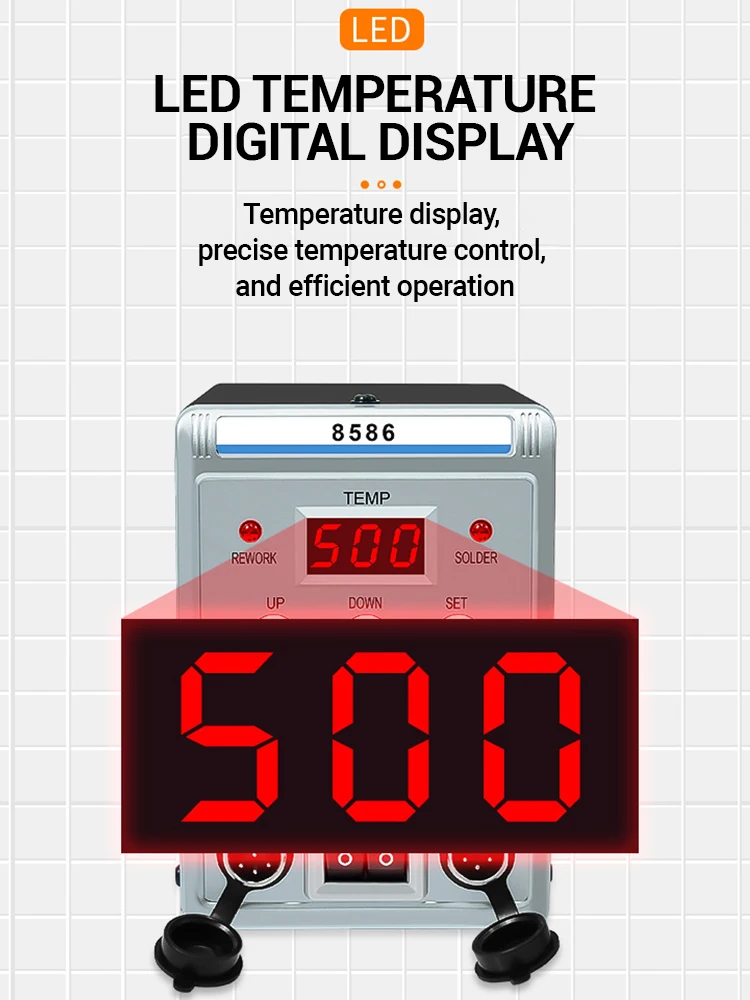2in1 Solder Station Hot Air Soldering Iron Digital Display Welding Station 8586 SMD Rework Solder Station For BGA PCB IC Repair