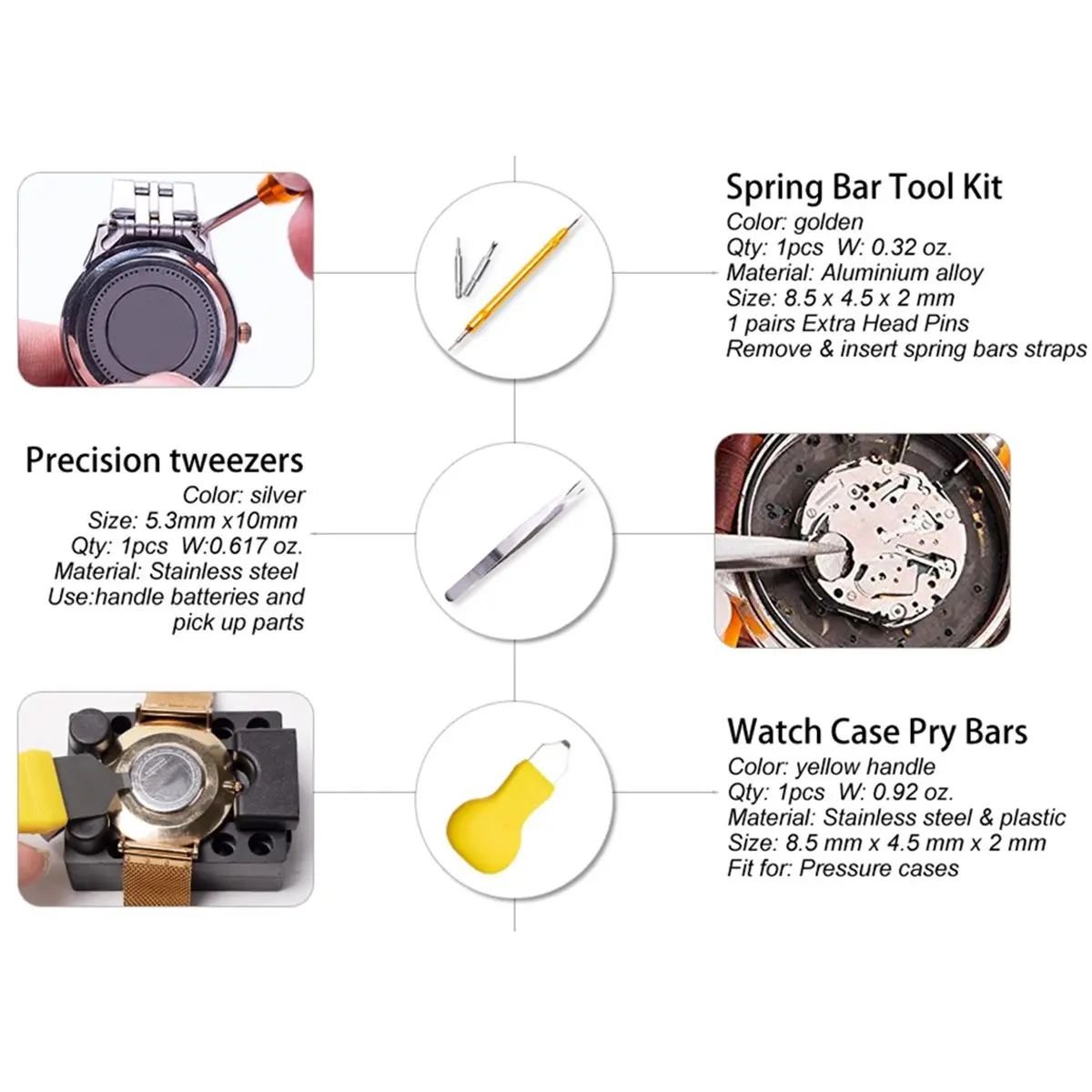

Комплексный комплект для ремонта часов из 147 предметов — идеально подходит для регулировки ремешка, открытия задней части и замены батареи [2026 MOCC]